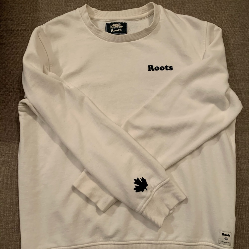 Roots white sweater